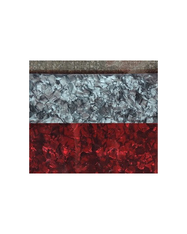 celluloide 710  2 strati  perla rosso  perla grigio small  cm 160 x 70