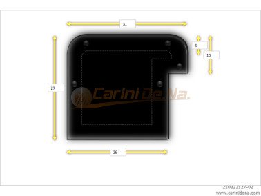 CUSCINI VELLUTO CROM - SAGOMATI DX - 31 X 27 (10+17) NERO