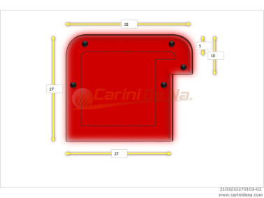cuscini velluto crom  sagomati dx  32 x 27 1017 rosso