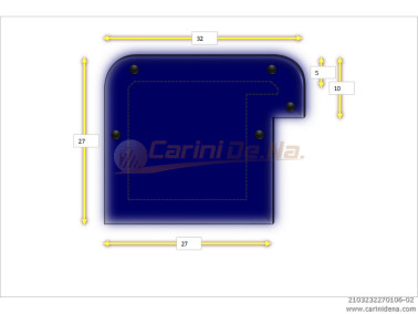 cuscini velluto crom  sagomati dx  32 x 27 1017 blu