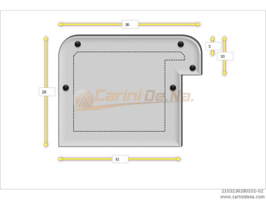 CUSCINI VELLUTO CROM - SAGOMATI DX - 36 X 28 (10+18) BIANCO