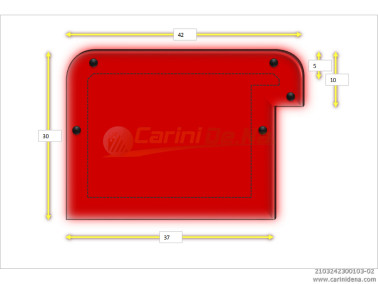 CUSCINI VELLUTO CROM - SAGOMATI DX - 42 X 30 (10+20) ROSSO