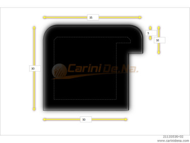 CUSCINI VELLUTO CROM - SAGOMATI DX - SENZA BOTT 35 X 30 (10+20) NERO