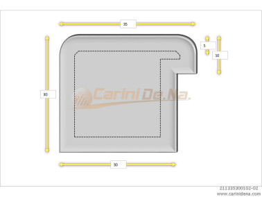 cuscini velluto crom  sagomati dx  senza bott 35 x 30 1020 bianco