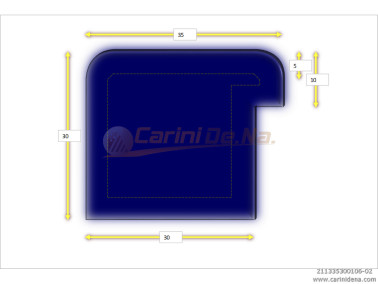 CUSCINI VELLUTO CROM - SAGOMATI DX - SENZA BOTT 35 X 30 (10+20) BLU