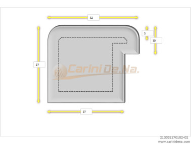 cuscini velluto crom  sagomati dx  senza bott 32 x 27 1017 bianco