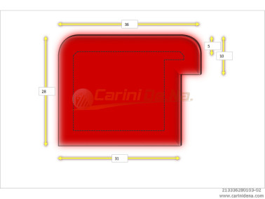 cuscini velluto crom  sagomati dx  senza bott 36 x 28 1018 rosso