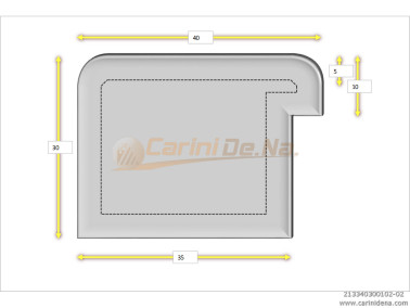 CUSCINI VELLUTO CROM - SAGOMATI DX - SENZA BOTT 40 X 30 (10+20) BIANCO