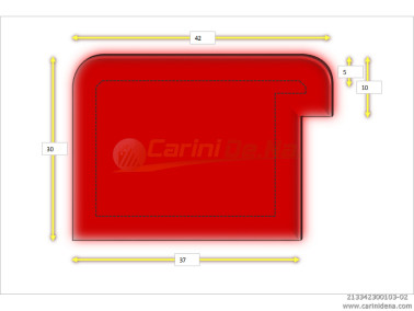 cuscini velluto crom  sagomati dx  senza bott 42 x 30 1020 rosso