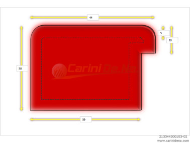 CUSCINI VELLUTO CROM - SAGOMATI DX - SENZA BOTT 44 X 30 (10+20) ROSSO