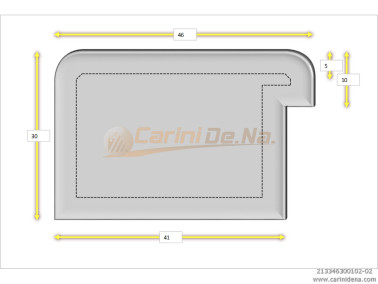 CUSCINI VELLUTO CROM - SAGOMATI DX - SENZA BOTT 46 X 30 (10+20) BIANCO
