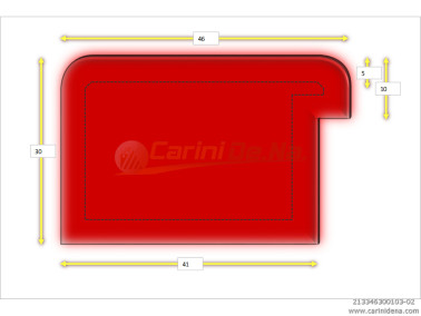cuscini velluto crom  sagomati dx  senza bott 46 x 30 1020 rosso