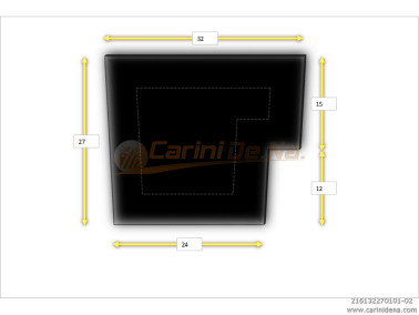 CUSCINI VELLUTO PIANO - SAGOMATI DX - SENZA BOTT 32 x 27 NERO