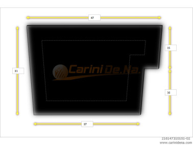 cuscini velluto piano  sagomati dx  senza bott 47 x 31 nero