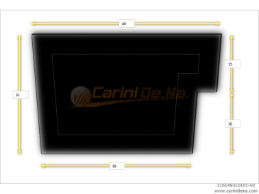 CUSCINI VELLUTO PIANO - SAGOMATI DX - SENZA BOTT 49 x 31 NERO