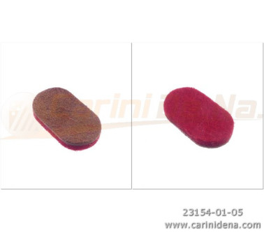 PELLE E FELTRO PER VALVOLE OVALI SP. mm 4,5 (4,0+PELLE) MARRONE/ROSSO