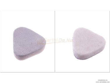 PELLE E FELTRO PER VALVOLE TRIANGOLARI SP. mm 2,5 (2,0+PELLE) BIANCA/BIANCO