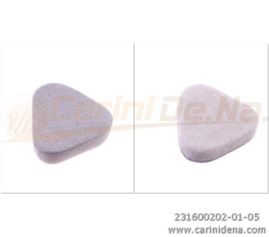 PELLE E FELTRO PER VALVOLE TRIANGOLARI SP. mm 2,5 (2,0+PELLE) BIANCA/BIANCO