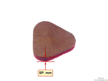 PELLE E FELTRO PER VALVOLE TRIANGOLARI SP. mm 3,0 (2,5+PELLE) MARRONE/ROSSO