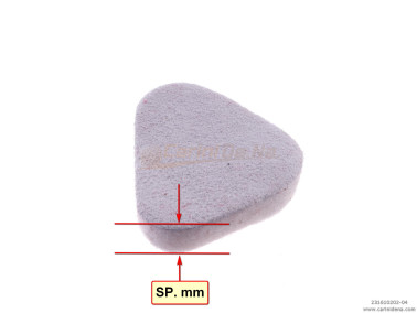 PELLE E FELTRO PER VALVOLE TRIANGOLARI SP. mm 3,0 (2,5+PELLE) BIANCA/BIANCO