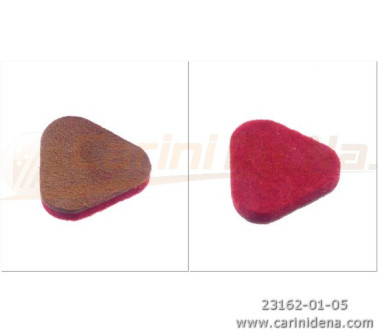 PELLE E FELTRO PER VALVOLE TRIANGOLARI SP. mm 3,5 (3,0+PELLE) MARRONE/ROSSO