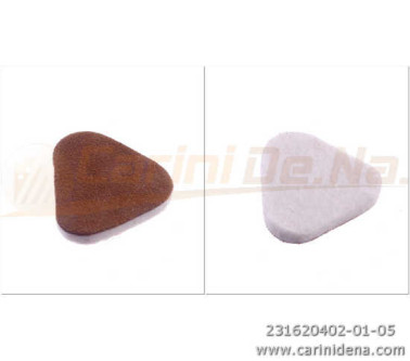 PELLE E FELTRO PER VALVOLE TRIANGOLARI SP. mm 3,5 (3,0+PELLE) MARRONE/BIANCO