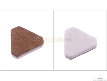 pelle e feltro per valvole triangolari smuss sp mm 4 5 4 0pelle marronebianco