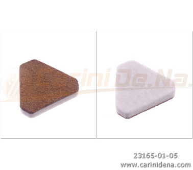 pelle e feltro per valvole triangolari smuss sp mm 4 5 4 0pelle marronebianco