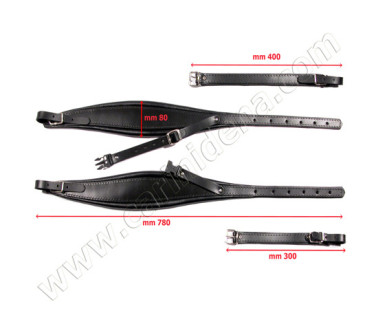 ACCORDION SHOULDER STRAPS GSV LEATHER cm 8 + BACK STRAP