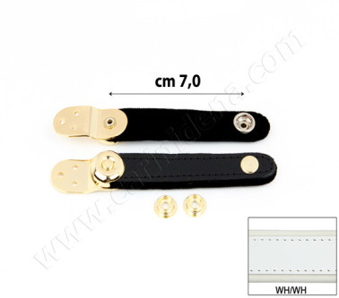 BELLOW STRAPS EXTRA VELVET GOLD cm  7 WHITE