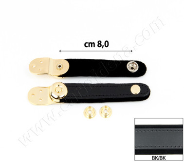 BELLOW STRAPS EXTRA VELVET GOLD cm  8 BLACK