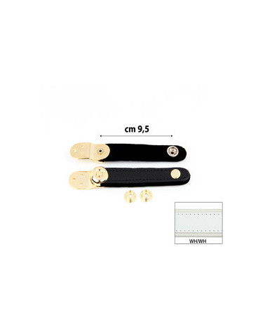 BELLOW STRAPS EXTRA VELVET GOLD cm  9.5 WHITE