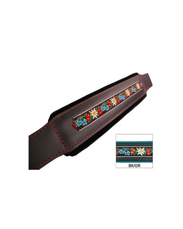 MANALI FOLK CUOIO/VELLUTO L8 cm 54 NERO/VERDE