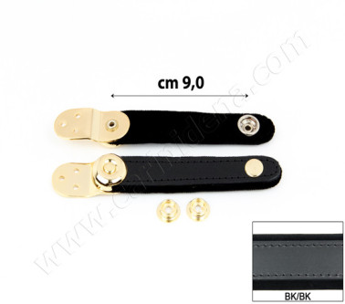 BELLOW STRAPS EXTRA VELVET GOLD cm  9 BLACK