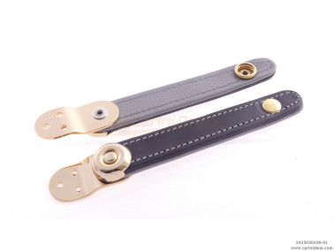 SERRAMANTICI EXTRA CUOIO/SCAY ACCESSORI DORATI cm  8.5 NERO/GRIGIO