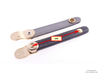 SERRAMANTICI EXTRA CUOIO/SCAY ACCESSORI DORATI cm  8.5 NERO/GRIGIO