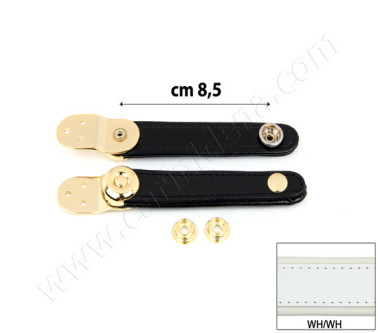 SERRAMANTICI EXTRA CUOIO/SCAY ACCESSORI DORATI cm  8.5 BIANCO