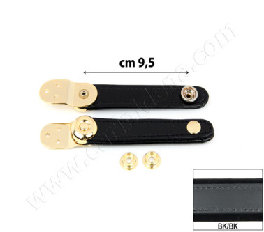 BELLOW STRAPS EXTRA VINYL GOLD cm 9.5 BLACK