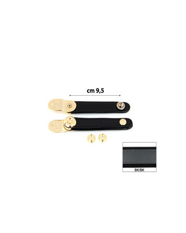 BELLOW STRAPS EXTRA VINYL GOLD cm 9.5 BLACK