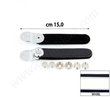 SERRAMANTICI EXTRA CUOIO/VELLUTO BNA cm 15 BIANCO/BLU