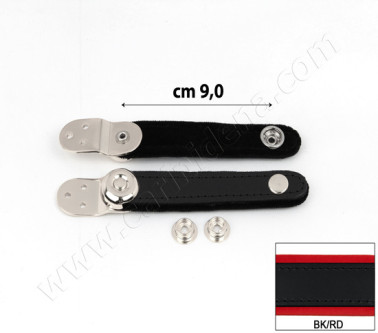 BELLOW STRAPS EXTRA VELVET cm  9 BLACK/RED