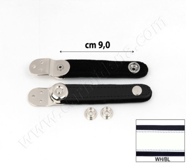 BELLOW STRAPS EXTRA VELVET cm  9 WHITE/BLUE