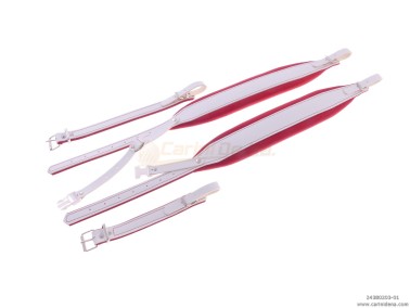 TRACOLLE FISA L 8 CUOIO/VELLUTO + STRAP - BIANCO/ROSSO