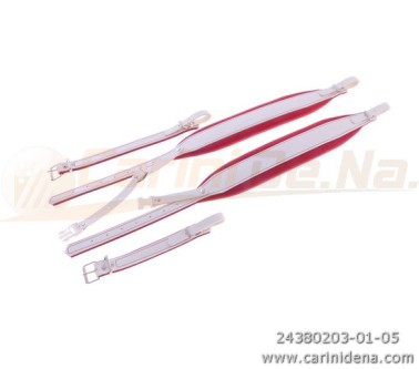 TRACOLLE FISA L 8 CUOIO/VELLUTO + STRAP - BIANCO/ROSSO