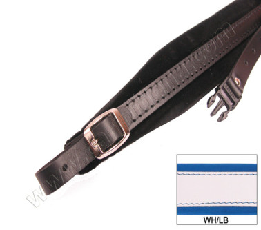 TRACOLLE FISA L 5 CUOIO/VELLUTO + STRAP - BIANCO/AZZURRO