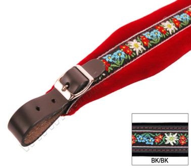 ACCORDION SHOULDER STRAPS FOLK. L 5.5 VELVET BLACK