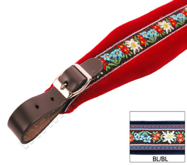 ACCORDION SHOULDER STRAPS FOLK. L 5.5 VELVET BLUE