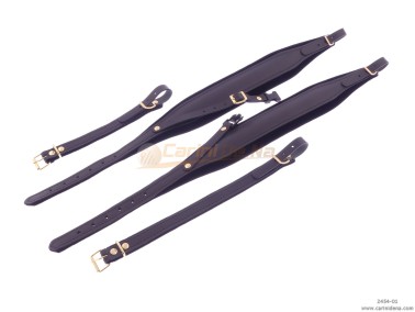 TRACOLLE FISA L 8I CUOIO/VELLUTO + STRAPP GANCIO PLASTICA 306/A + ATT DORATI - NERE