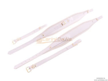 tracolle fisa l 8i cuoiovelluto  strapp gancio plastica 306a  att dorati  bianche