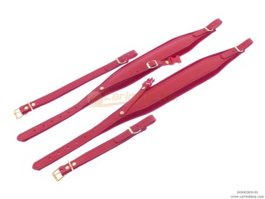 tracolle fisa l 8i cuoiovelluto  strapp gancio plastica 306a  att dorati  rosse